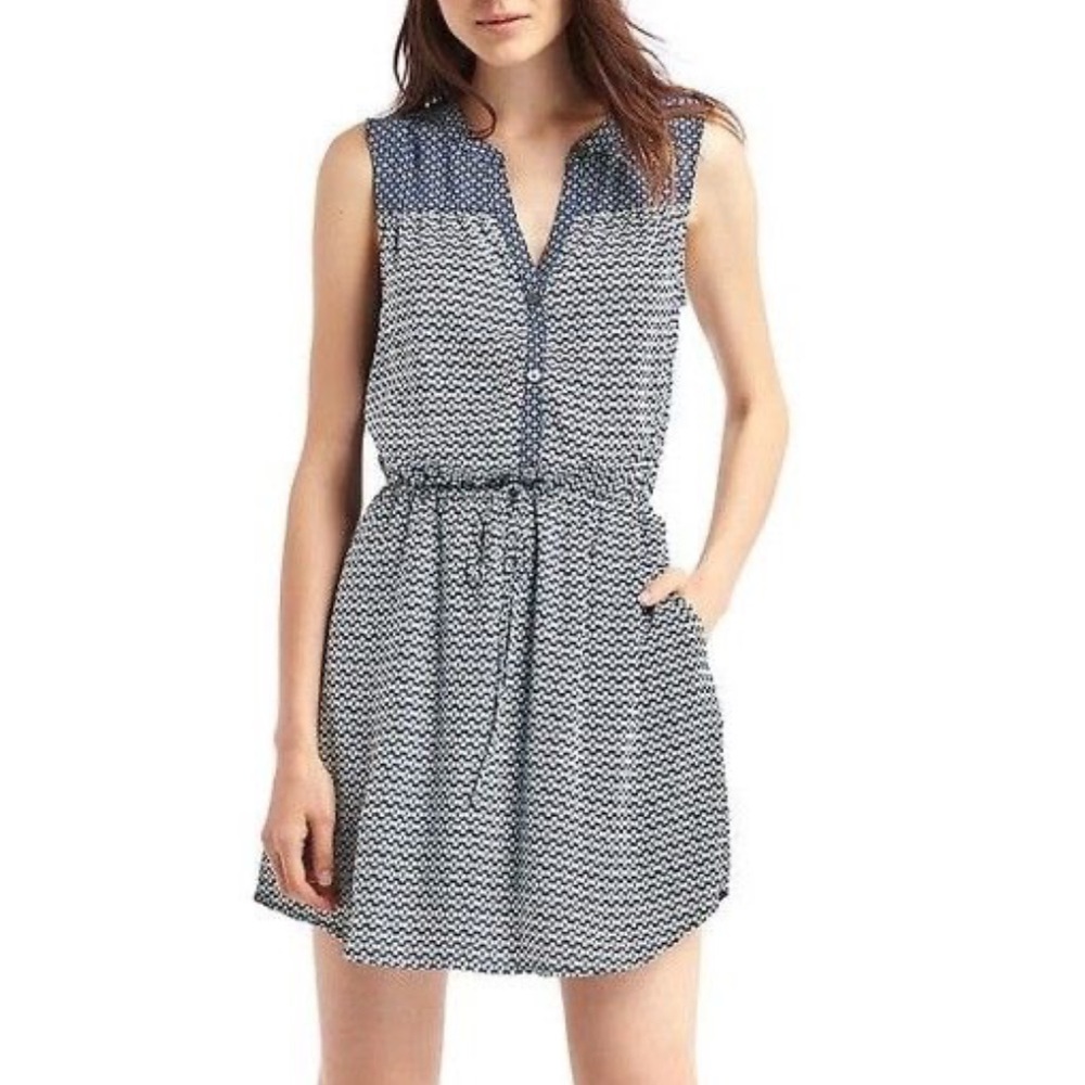 GAP Navy and White Mini Dress